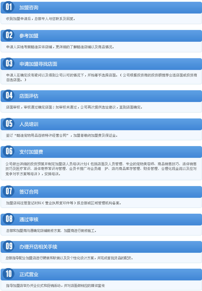 投资加盟酷迪宠物的流程
